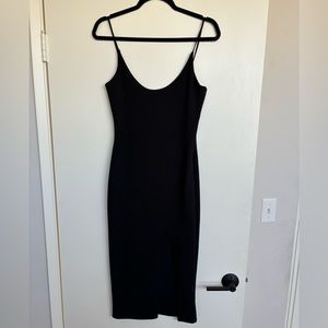 Missguided Tight Black Dress with Leg Slit